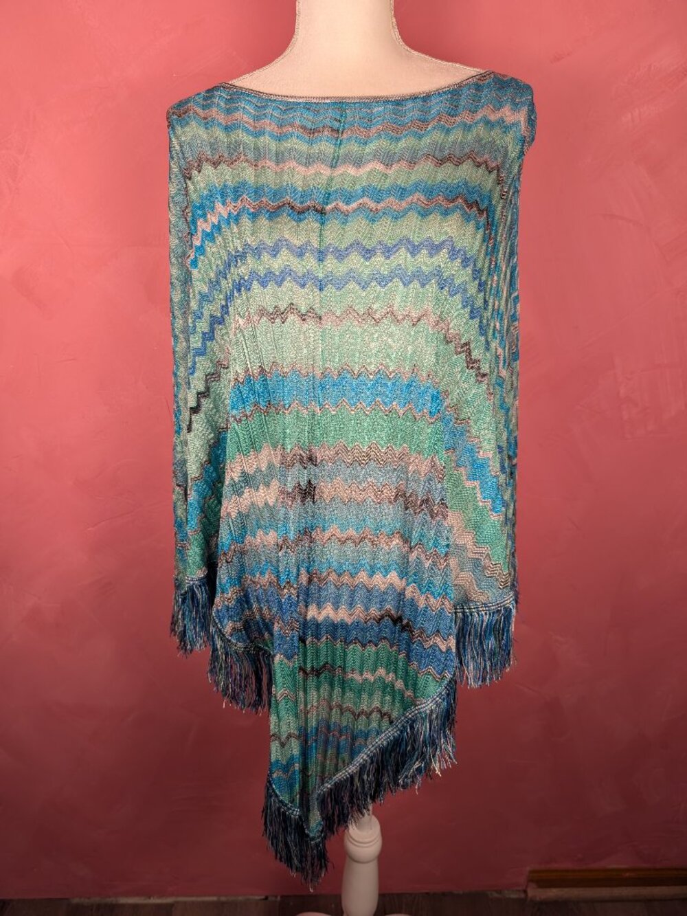 Black Label Chico's Chevron Poncho